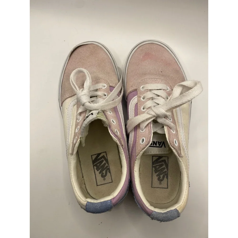Set of 3 pairs Vans Ward Low Multi‎ Color Pastel Pink Canvas Kids Shoes Size 1.0